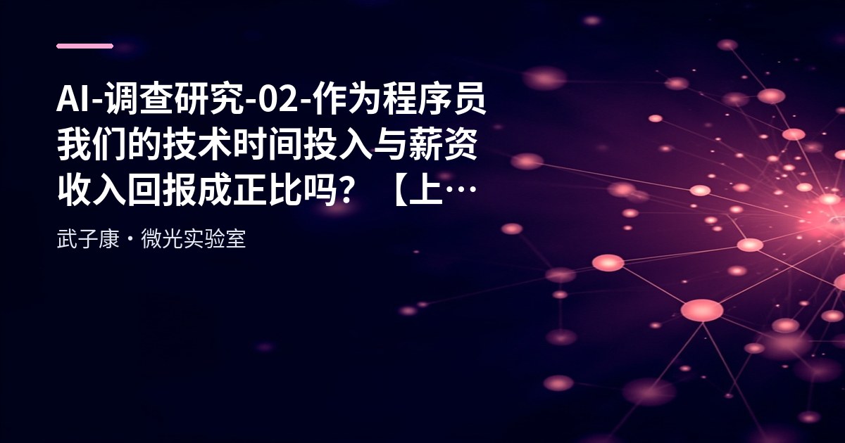 AI-调查研究-02-作为程序员 我们的技术时间投入与薪资收入回报成正比吗？【上篇】