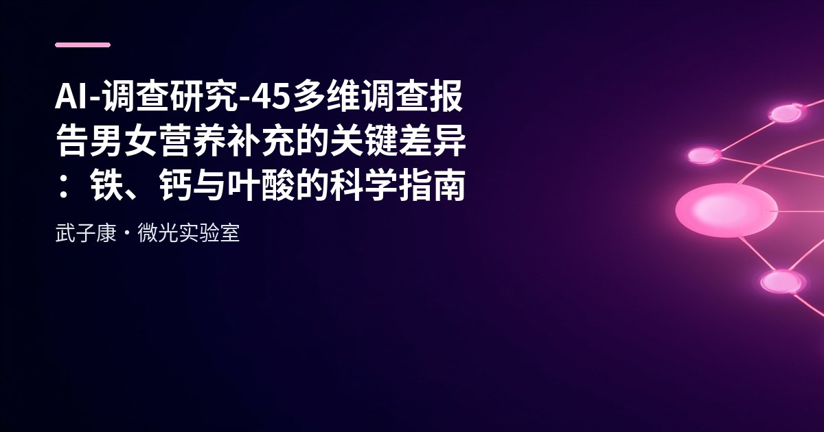 AI-调查研究-45-多维调查报告 男女营养补充的关键差异：铁、钙与叶酸的科学指南
