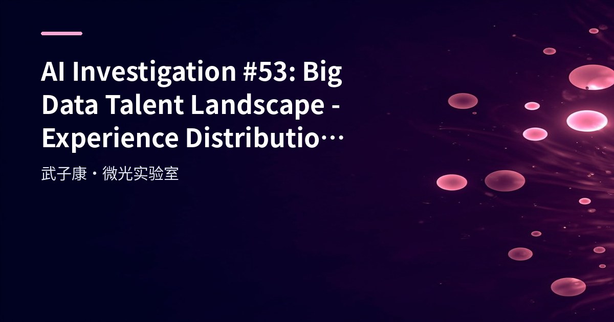 AI Investigation #53: Big Data Talent Landscape - Experience Distribution, Growth Paths and Industry Trends