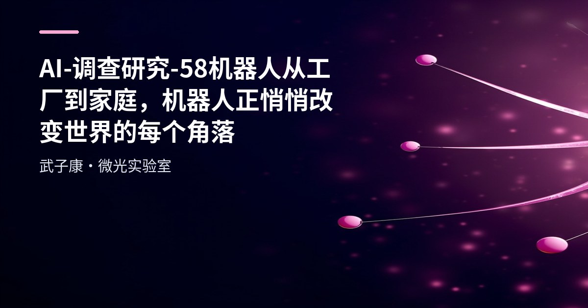 AI-调查研究-58-机器人 从工厂到家庭，机器人正悄悄改变世界的每个角落