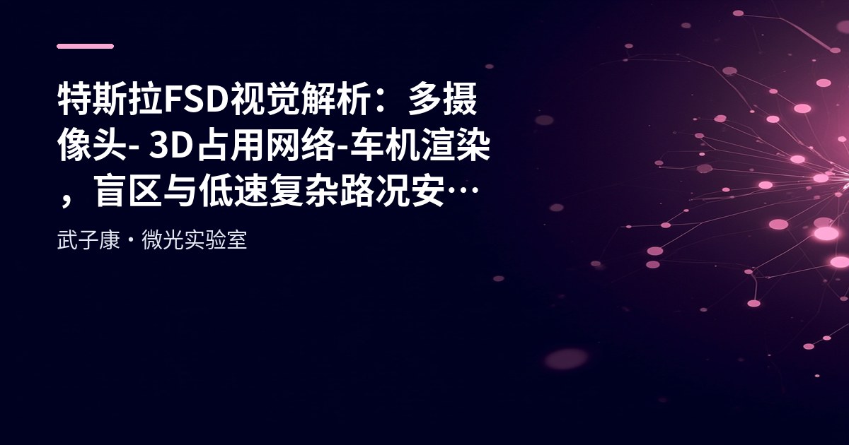 AI研究-117 特斯拉 FSD 视觉解析：多摄像头 - 3D占用网络 - 车机渲染，盲区与低速复杂路况安全指南