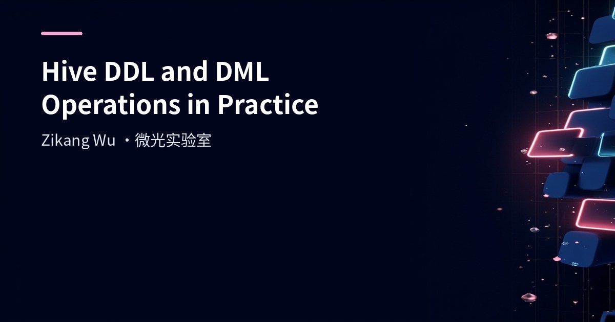 Hive DDL and DML Operations