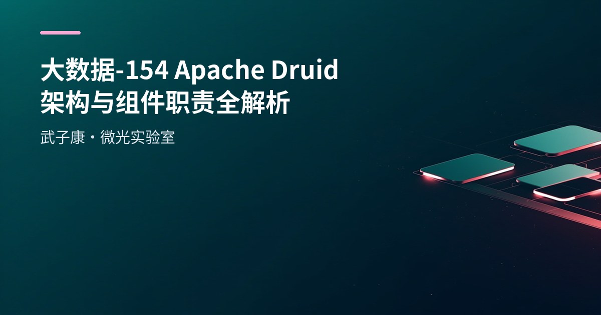 大数据-154 Apache Druid 架构与组件职责全解析 | 版本架构：Coordinator/Overlord/H istorical/Broker/Router