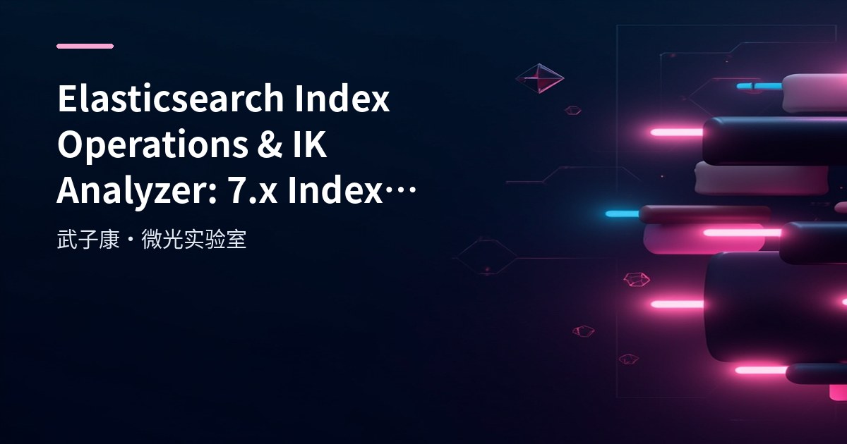 Elasticsearch Index Operations & IK Analyzer Practice: 7.3/8.x