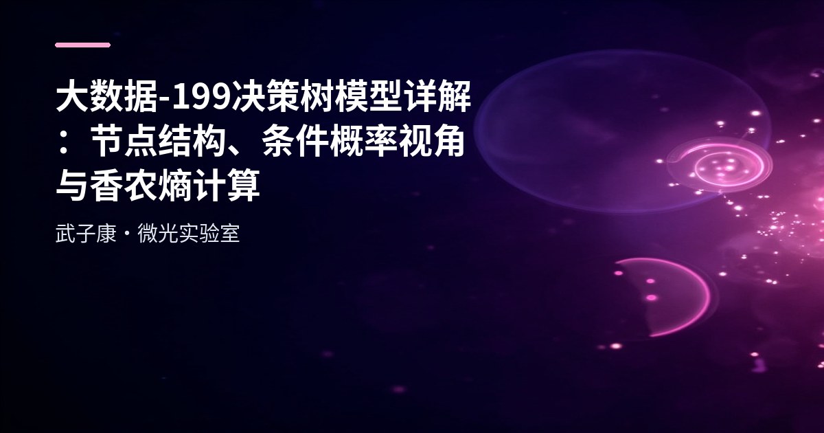 大数据-199 决策树模型详解：节点结构、条件概率视角与香农熵计算