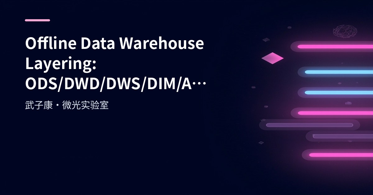 Big Data 221 - Offline Data Warehouse Layering: ODS, DWD, DWS, DIM and ADS Architecture
