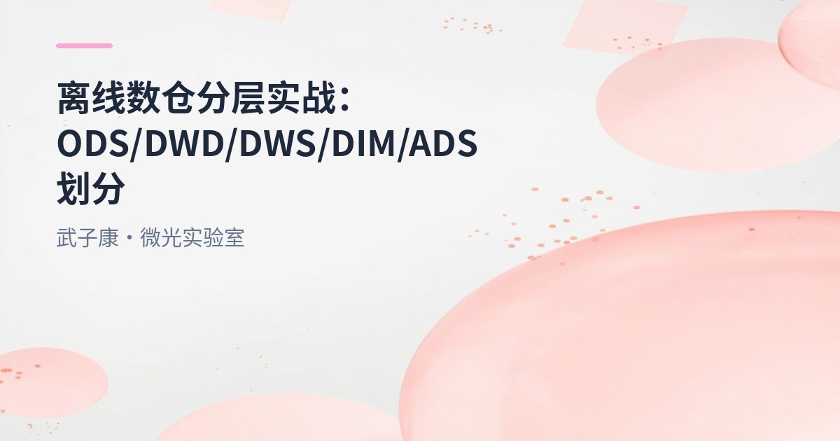 大数据-221 离线数仓分层实战：ODS/DWD/DWS/DIM/ADS 怎么划，数据集如何避免数据孤岛