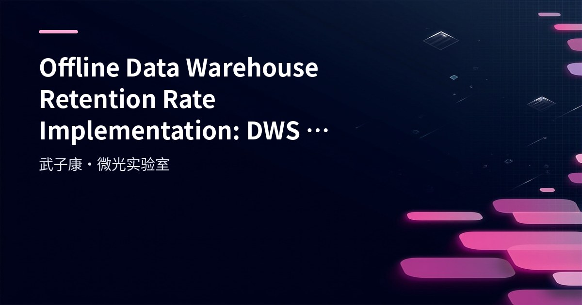 Big Data 233 - Offline Data Warehouse Retention Rate: DWS Modeling & ADS Hive Aggregation