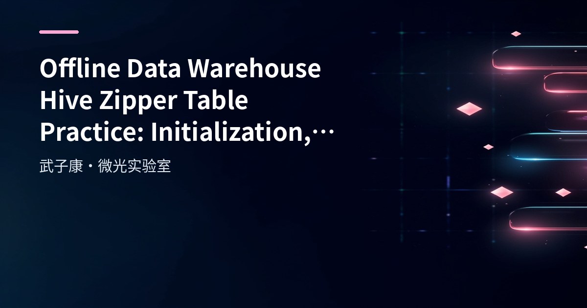 Big Data 246 - Offline Data Warehouse - Hive Zipper Table Practice: Initialization, Incremental Update, Rollback Script