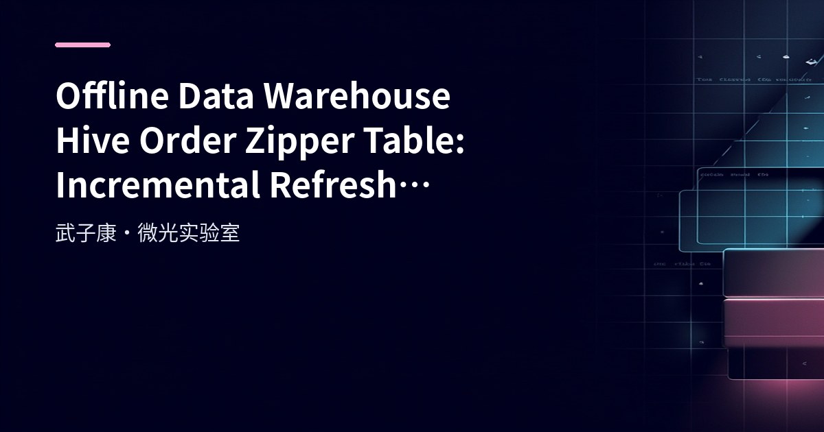 Big Data 247 - Offline Data Warehouse - Hive Order Zipper Table: Incremental Refresh Implementation
