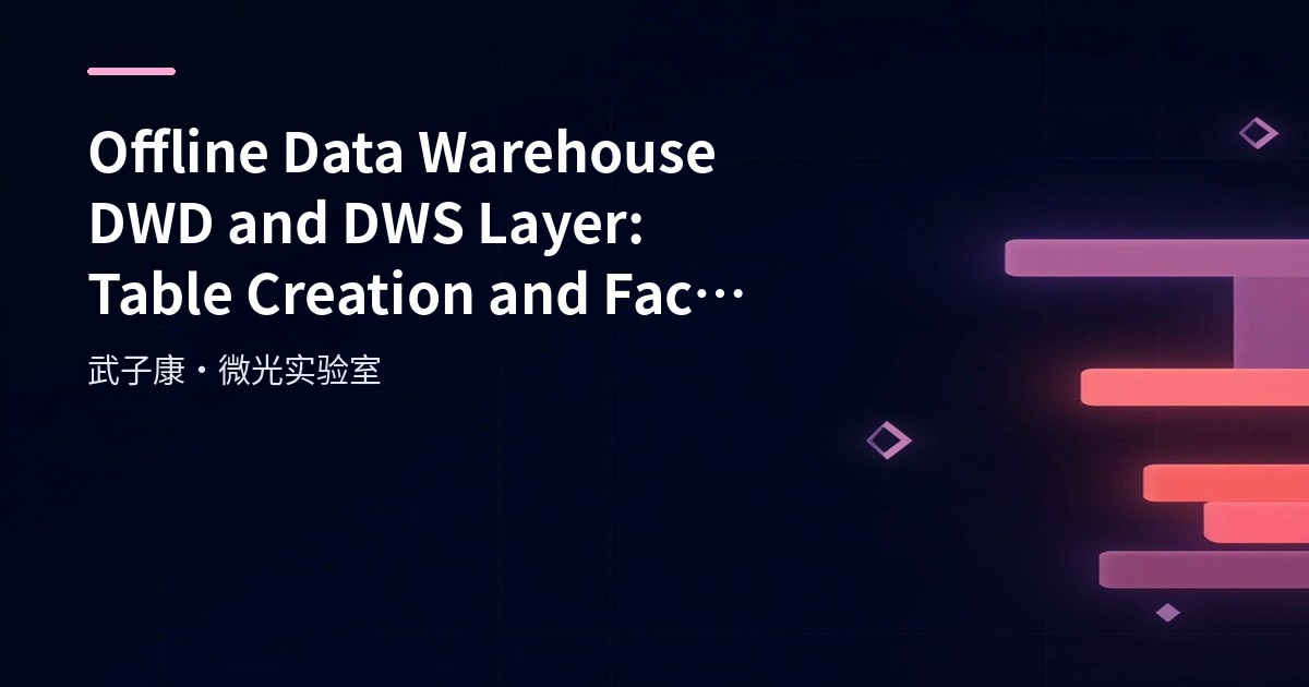 Big Data 249 - Offline Data Warehouse DWD and DWS Layer