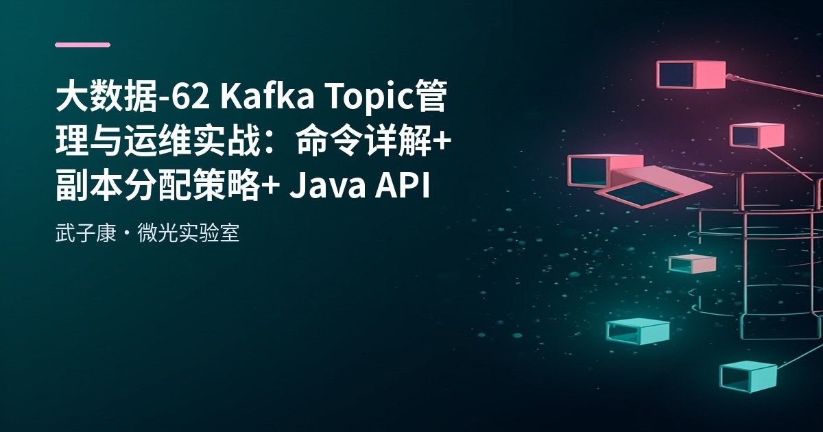 大数据-62 Kafka Topic 管理与运维实战：命令详解 + 副本分配策略 + Java API