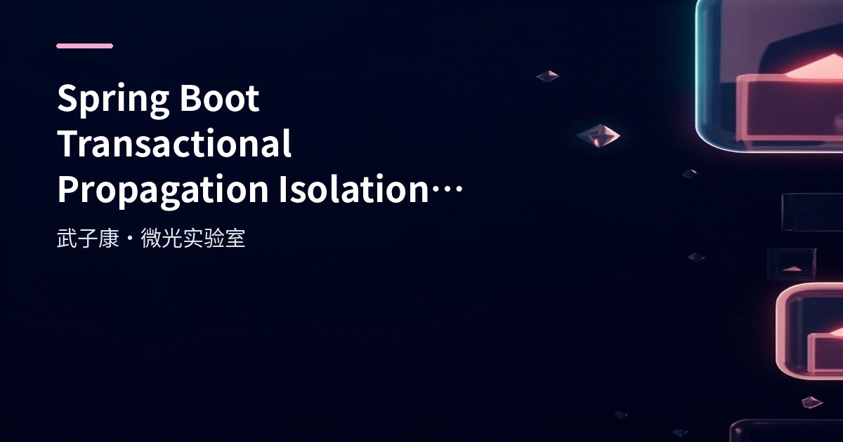 Spring Boot @Transactional: Propagation, Isolation and Rollback Rules