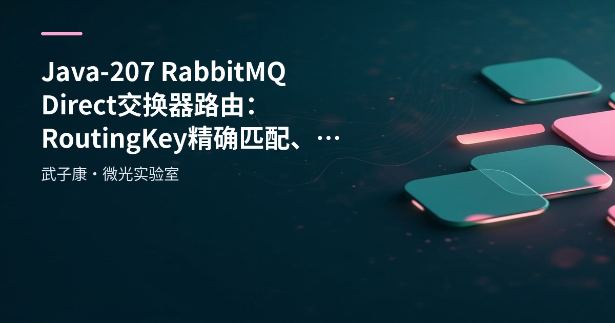 Java-207 RabbitMQ Direct 交换器路由：RoutingKey 精确匹配、队列多绑定与日志分流实战